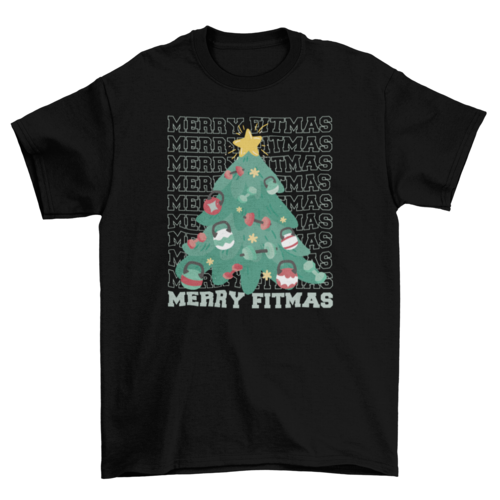 Merry fitmas Christmas t-shirt