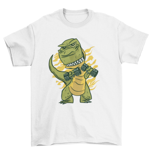 Grappige T-rex in gym t-shirt
