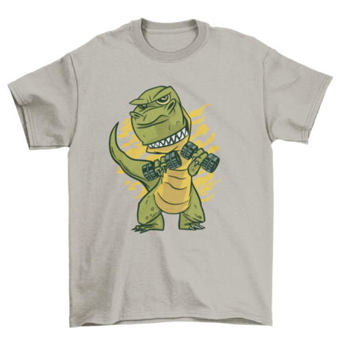 Grappige T-rex in gym t-shirt