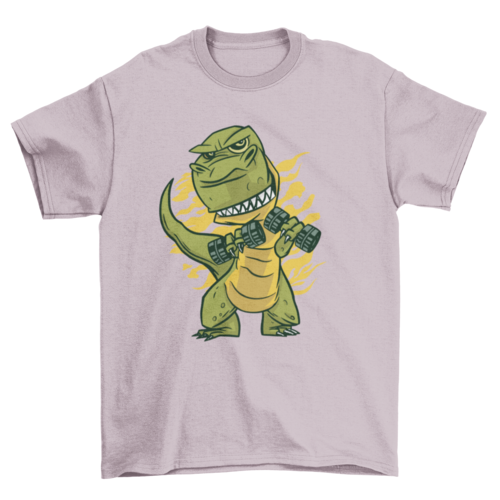 Grappige T-rex in gym t-shirt
