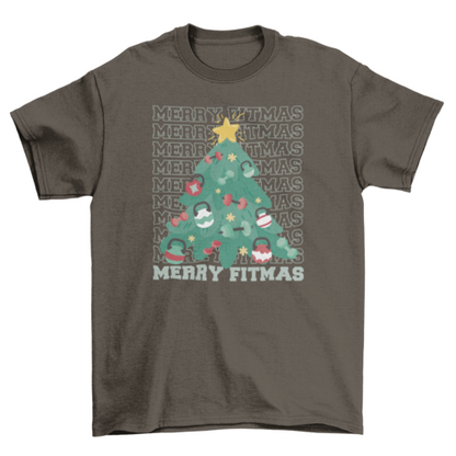 Merry fitmas Christmas t-shirt