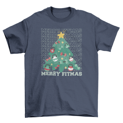 Merry fitmas Christmas t-shirt