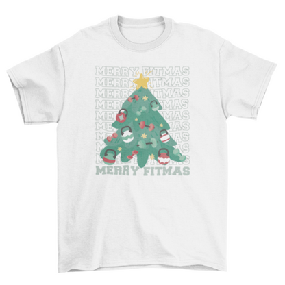 Merry fitmas Christmas t-shirt