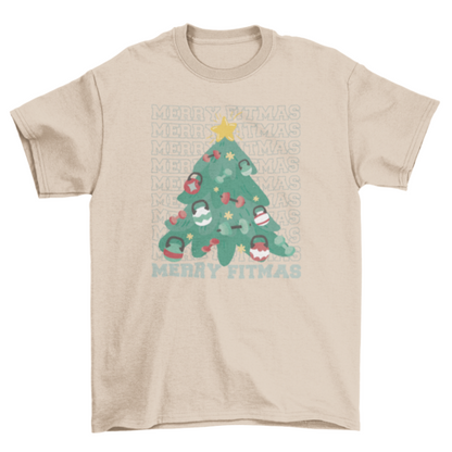 Merry fitmas Christmas t-shirt