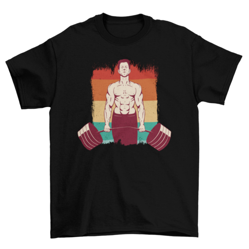 Gewichtheffende man t-shirt