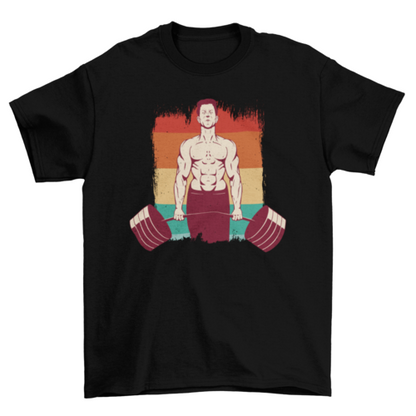 Gewichtheffende man t-shirt