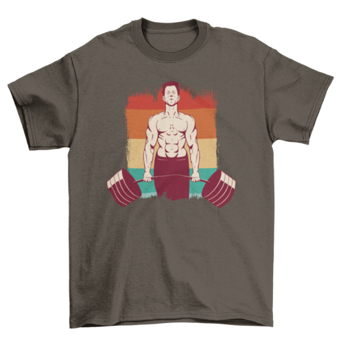 Gewichtheffende man t-shirt