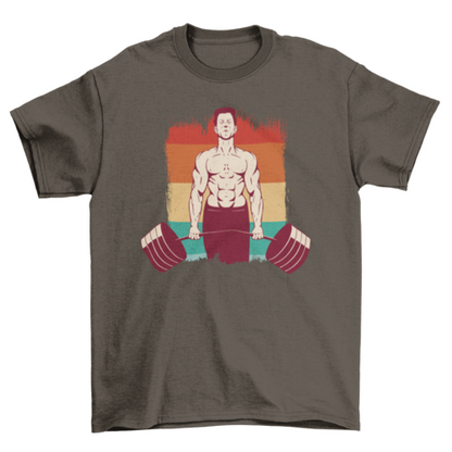 Gewichtheffende man t-shirt