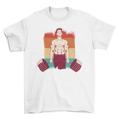 Gewichtheffende man t-shirt
