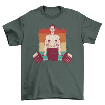 Gewichtheffende man t-shirt