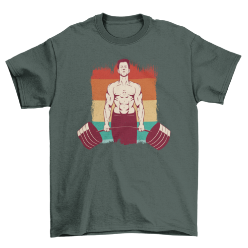 Gewichtheffende man t-shirt