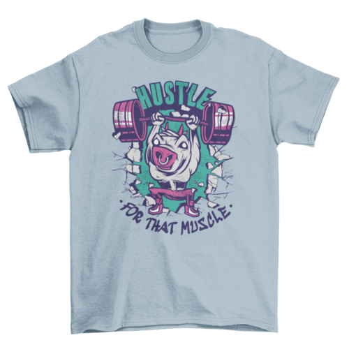 Fitness-varken T-shirtontwerp met sportieve quote