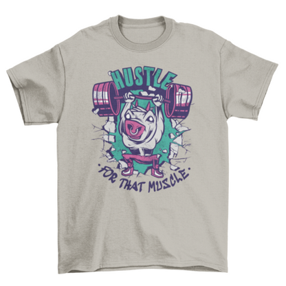 Fitness-varken T-shirtontwerp met sportieve quote