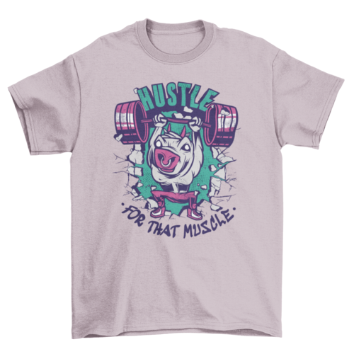 Fitness-varken T-shirtontwerp met sportieve quote