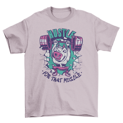 Fitness-varken T-shirtontwerp met sportieve quote