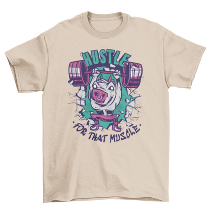 Fitness-varken T-shirtontwerp met sportieve quote