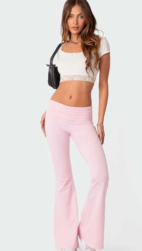 Dames Flared Broek met Lage Taille