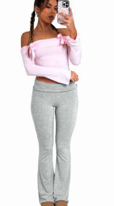 Dames Flared Broek met Lage Taille